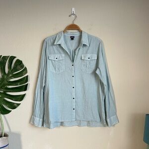 Patagonia Women's Cotton Hemp Striped Button Down Shirt